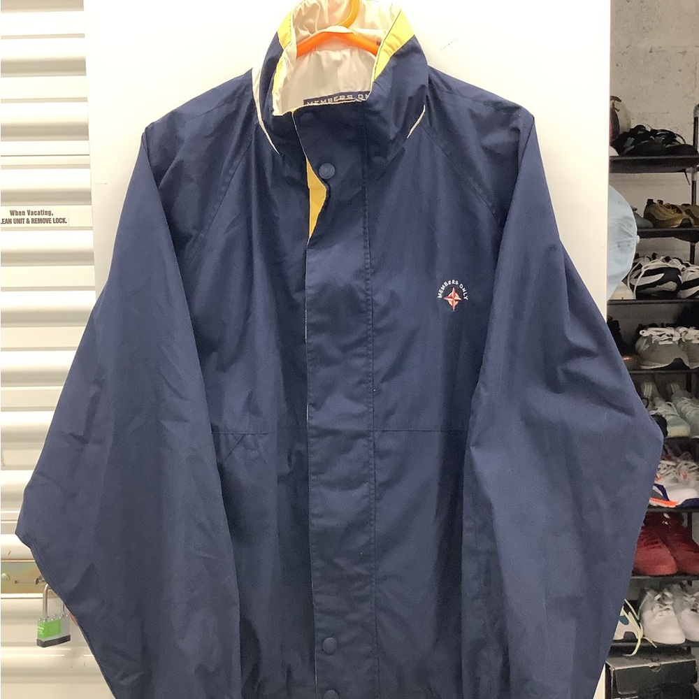 Members Only Men's Navy Raincoat